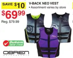 Dunham's Sports OBRIEN V-BACK NEO VEST offer