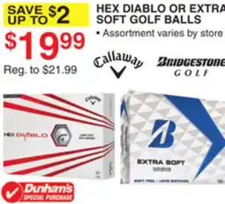 Dunham's Sports HEX DIABLO OR EXTRA SOFT GOLF BALLS offer