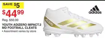 Dunham's Sports YOUTH ADIZERO IMPACT 2 MD FOOTBALL CLEATS offer