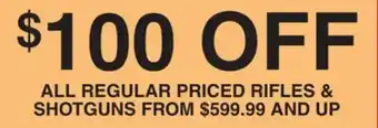 Dunham's Sports ALL REGULAR PRICED RIFLES & SHOTGUNS offer