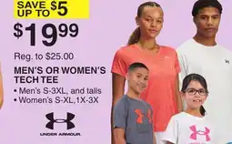 Dunham's Sports UNDER ARMOUR MEN'S OR WOMEN'S TECH TEE offer