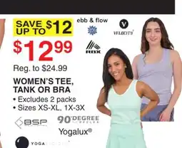 Dunham's Sports WOMEN'S TEE, TANK OR BRA offer