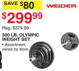 Dunham's Sports 300 LB. OLYMPIC WEIGHT SET offer
