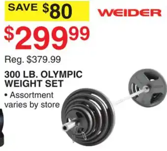 Dunham's Sports 300 LB. OLYMPIC WEIGHT SET offer