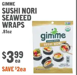 New Seasons Market Gimme sushi nori seaweed wraps offer