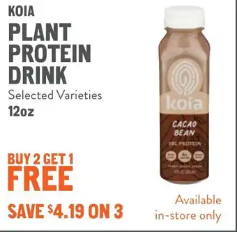 New Seasons Market Koia plant protein drink offer