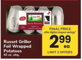Safeway Russet Griller Foil Wrapped Potatoes offer