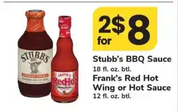 Safeway Stubb's BBQ Sauce & Frank's Red Hot Wing or Hot Sauce offer