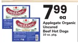 Safeway Applegate Organic Uncured Beef Hot Dogs offer