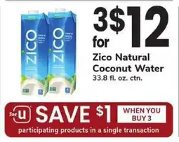 Safeway Zico Natural Coconut Water offer