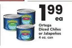 Safeway Ortega Diced Chiles or Jalapeños offer