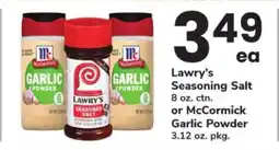 Safeway Lawry’s Seasoning Salt or McCormick Garlic Powder offer
