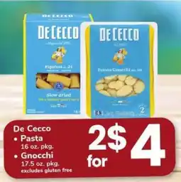 Safeway De Cecco Pasta or Gnocchi offer