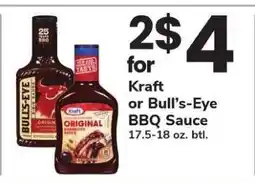 Safeway Kraft or Bull's-Eye BBQ Sauce offer