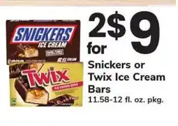 Safeway Snickers or Twix Ice Cream Bars offer