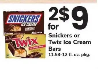 Safeway Snickers or Twix Ice Cream Bars offer