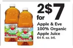 Safeway Apple & Eve 100% Organic Apple Juice offer