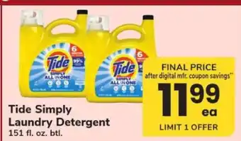 Safeway Tide Simply Laundry Detergent offer