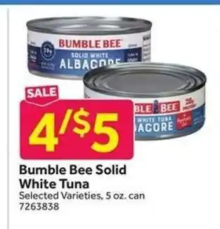 Stop&Shop Bumble Bee Solid White Tuna offer