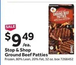 Stop&Shop Stop & Shop Ground Beef Patties offer