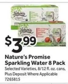 Stop&Shop Nature's Promise Sparkling Water 8 Pack offer