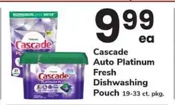Safeway Cascade Auto Platinum Fresh Dishwashing Pouch offer