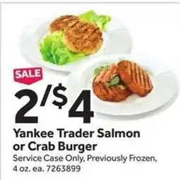 Stop&Shop Yankee Trader Salmon or Crab Burger offer