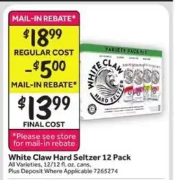 Stop&Shop White Claw Hard Seltzer 12 Pack offer