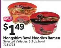 Stop&Shop Nongshim Bowl Noodles Ramen offer