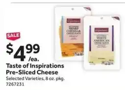 Stop&Shop Taste of Inspirations Pre-Sliced Cheese offer