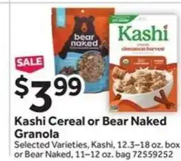 Stop&Shop Kashi Cereal or Bear Naked Granola offer