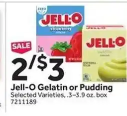 Stop&Shop Jell-O Gelatin or Pudding offer