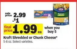 Meijer Kraft Shredded or Chunk Cheese offer