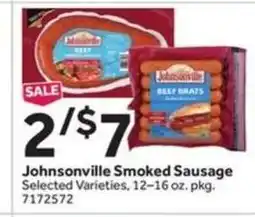 Stop&Shop Johnsonville Smoked Sausage offer