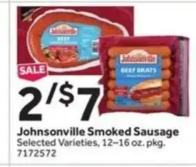 Stop&Shop Johnsonville Smoked Sausage offer