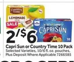 Stop&Shop Capri Sun or Country Time 10 Pack offer