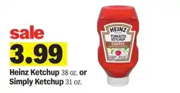 Meijer Heinz Ketchup or Simply Ketchup offer