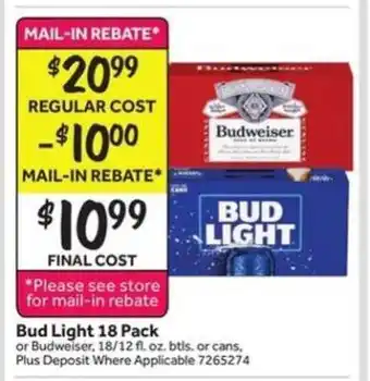 Stop&Shop Bud Light 18 Pack offer