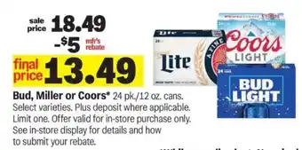 Meijer Bud, Miller or Coors offer