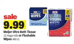 Meijer Meijer Ultra Bath Tissue or Flushable Wipes offer