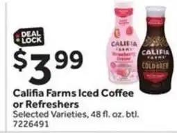 Stop&Shop Califia Farms Iced Coffee or Refreshers offer