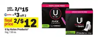 Meijer U by Kotex Products offer
