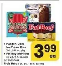 Safeway Häagen-Dazs Ice Cream Bars, Fat Boy Novelties, or Outshine Fruit Bars offer