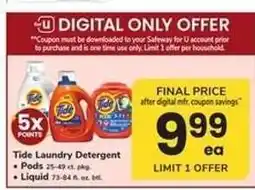 Safeway Tide Laundry Detergent offer