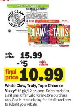 Meijer White Claw, Truly, Topo Chico or Vizzy offer