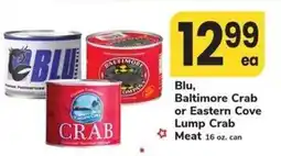 Safeway Blu, Baltimore Crab or Eastern Cove Lump Crab Meat offer