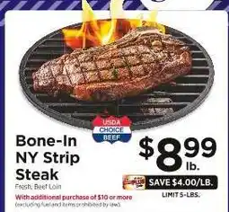 ShopRite Bone-in NY Strip Steak offer