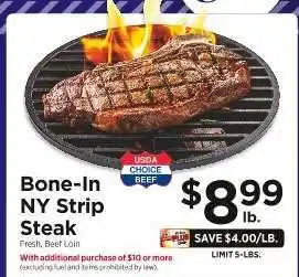 ShopRite Bone-in NY Strip Steak offer