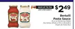 ShopRite Bertolli Pasta Sauce offer