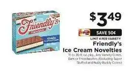 ShopRite Friendly's Ice Cream Novelties offer